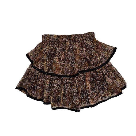 Allison New York Black & Gold Ruffled Two-Piece Mini Skirt Set Size XS - Picture 7 of 16